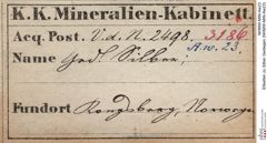 Etiketten zu Silber Gediegen (NHMW-MIN-Aw23)